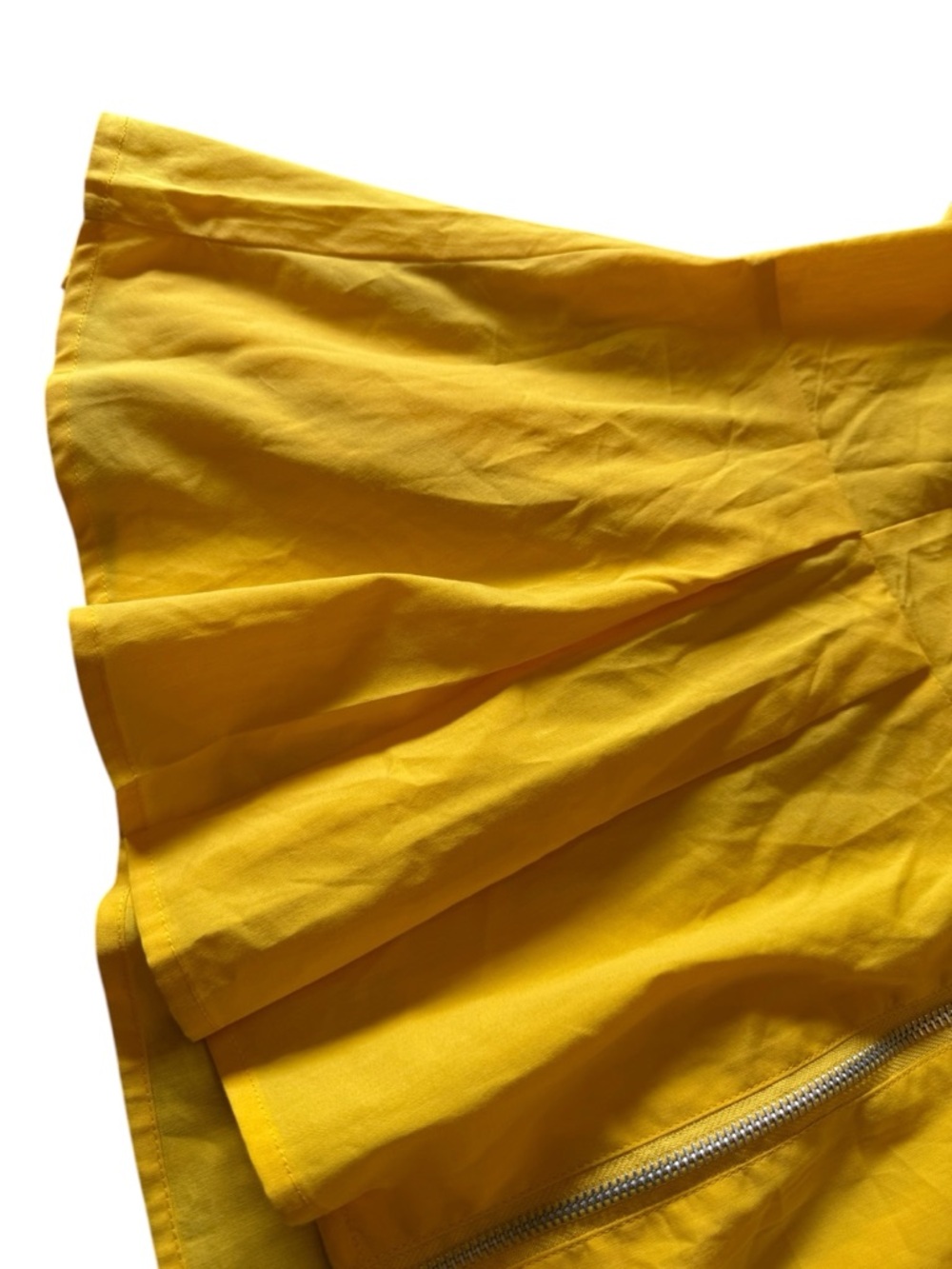 Ashley Stewart Peplum Top  Stretch Short Sleeve Zip Front Bright Yellow Size 20 - Picture 2 of 10